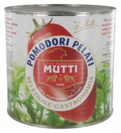 Tomate Entero Pelado Mutti Lata 2.5 Kg